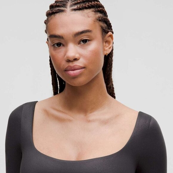 NWT Lululemon Wundermost Ultra-Soft Nulu Square-Neck Long-Sleeve Bodysuit Shine - Picture 3 of 11